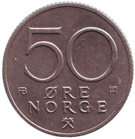 Монета 50 эре. 1979 год, Норвегия. Монета 50 эре. 1979 год, Норвегия.