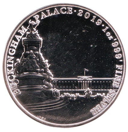 Монета 2 фунта. 2019 год, Великобритания. Букингемский дворец.