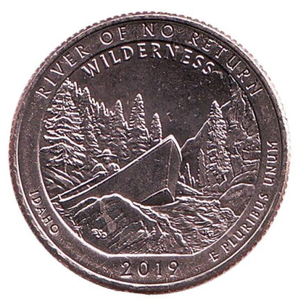 Монета 25 центов (P). 2019 год, США. Дикая местность - Река Фрэнк Черч. Парк № 50.