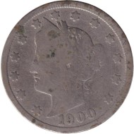 Монета 5 центов. 1900 год, США. Монета 5 центов. 1900 год, США.
