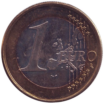 Монета 1 евро. 2004 год, Ирландия. Монета 1 евро. 2004 год, Ирландия.