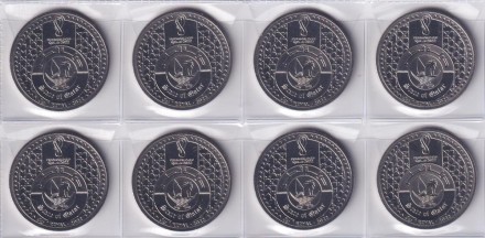 Набор из 8-ми монет номиналом 1 риал. 2022 год, Катар. Чемпионат мира по футболу 2022.