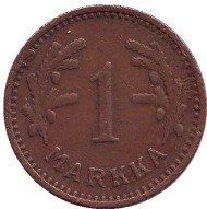 Монета 1 марка. 1940 год (медь), Финляндия. Редкая. Монета 1 марка. 1940 год (медь), Финляндия. Редкая.