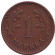 Монета 1 марка. 1940 год (медь), Финляндия. Редкая.