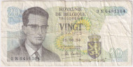 Банкнота 20 франков. 1964 год, Бельгия. P-138(2). Банкнота 20 франков. 1964 год, Бельгия. P-138(2).