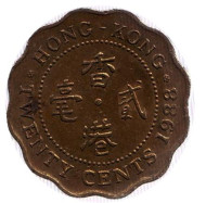 Монета 20 центов. 1988 год, Гонконг. Монета 20 центов. 1988 год, Гонконг.