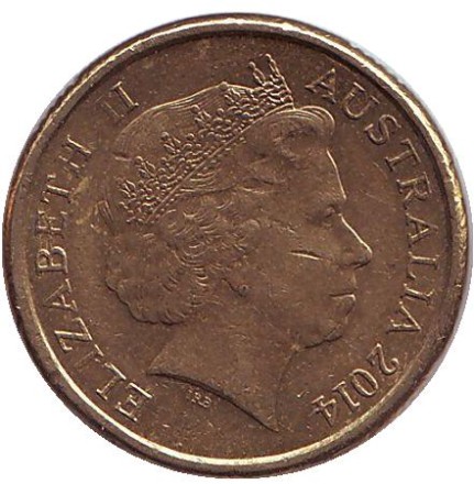 Монета 2 доллара. 2014 год, Австралия. Старейшина аборигенов.