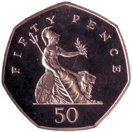 Монета 50 пенсов. 1998 год, Великобритания. Proof. Монета 50 пенсов. 1998 год, Великобритания. Proof.