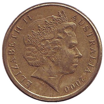 Монета 2 доллара. 2000 год, Австралия. Старейшина аборигенов.