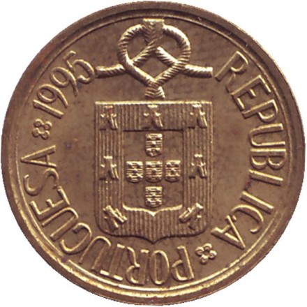 Монета 1 эскудо. 1995 год, Португалия. Монета 1 эскудо. 1995 год, Португалия.