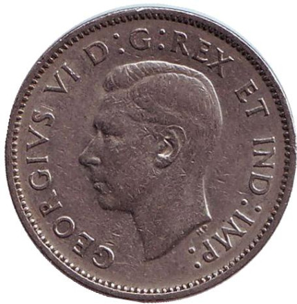 Монета 5 центов. 1941 год, Канада. Бобр. Монета 5 центов. 1941 год, Канада. Бобр.