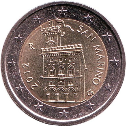 Монета 2 евро. 2012 год, Сан-Марино.
