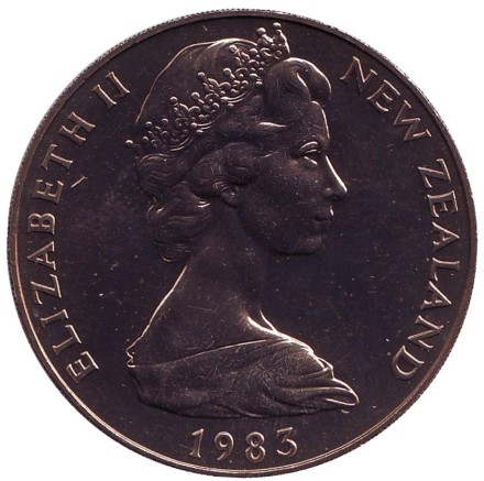 Монета 1 доллар. 1983 год, Новая Зеландия. Королевский визит.