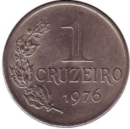 Монета 1 крузейро. 1976 год, Бразилия. Монета 1 крузейро. 1976 год, Бразилия.