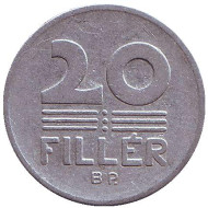Монета 20 филлеров. 1975 год, Венгрия. Монета 20 филлеров. 1975 год, Венгрия.