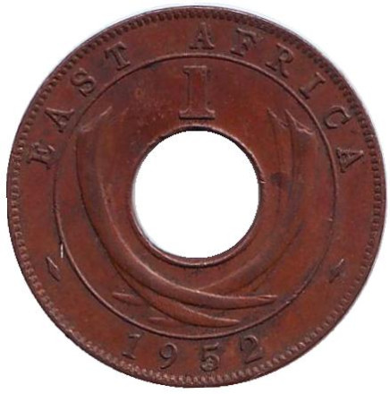 Монета 1 цент. 1952 год (KN), Восточная Африка.