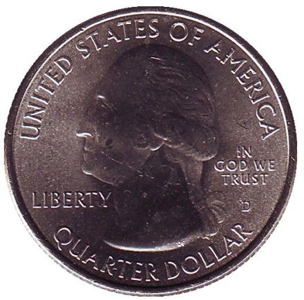 Монета 25 центов (D). 2016 год, США. Форт Молтри. Парк № 35.