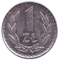 Монета 1 злотый. 1983 год, Польша. Монета 1 злотый. 1983 год, Польша.