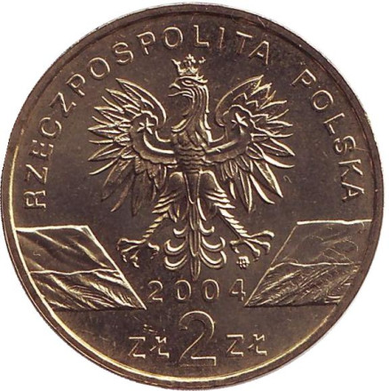Монета 2 злотых. 2004 год, Польша. Морская свинья.