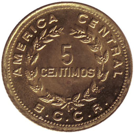 Монета 5 сантимов. 1979 год, Коста-Рика.