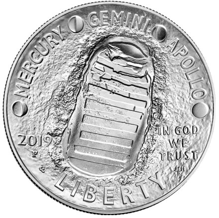 Монета 1 доллар. 2019 год, США. 50 лет высадке человека на Луну. Аполлон-11. Монета 1 доллар. 2019 год, США. 50 лет высадке человека на Луну. Аполлон-11.