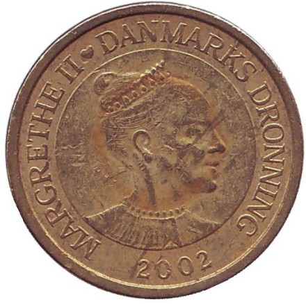 Монета 10 крон. 2002 год, Дания. Монета 10 крон. 2002 год, Дания.