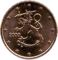 Монета 10 центов. 2000 год, Финляндия. Монета 10 центов. 2000 год, Финляндия.