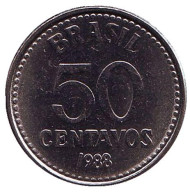 Монета 50 сентаво. 1988 год, Бразилия. Монета 50 сентаво. 1988 год, Бразилия.