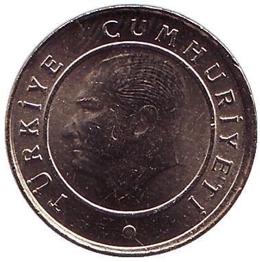 Монета 5 курушей. 2015 год, Турция. UNC. Монета 5 курушей. 2015 год, Турция. UNC.