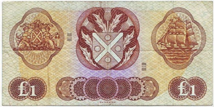 Банкнота 1 фунт. 1968 год, Шотландия.
