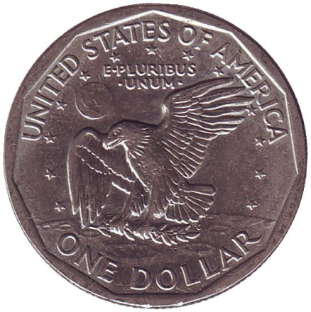 Монета 1 доллар, 1979 год, США. Монетный двор P. Сьюзен Энтони.