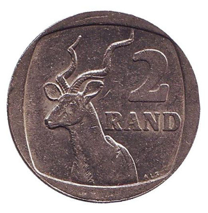 Монета 2 ранда. 1995 год, ЮАР. Антилопа.