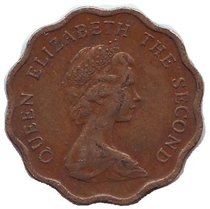 Монета 20 центов. 1975 год, Гонконг.