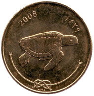 Монета 50 лари. 2008 год, Мальдивы. Головастая морская черепаха (Логгерхед). Монета 50 лари. 2008 год, Мальдивы. Головастая морская черепаха (Логгерхед).