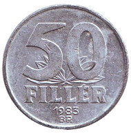 Монета 50 филлеров. 1983 год, Венгрия. Монета 50 филлеров. 1983 год, Венгрия.