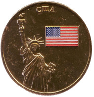 США. Серия "Флаги разных стран". Коллекционная сувенирная монета. США. Серия "Флаги разных стран". Коллекционная сувенирная монета.