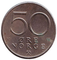 Монета 50 эре. 1981 год, Норвегия. Монета 50 эре. 1981 год, Норвегия.