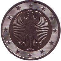 Монета 2 евро. 2002 год (F), Германия.