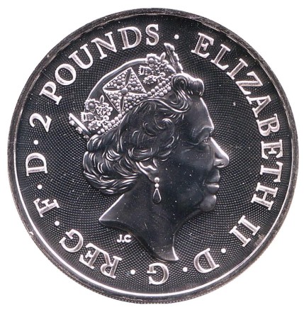 Монета 2 фунта. 2018 год, Великобритания. Трафальгарская площадь.