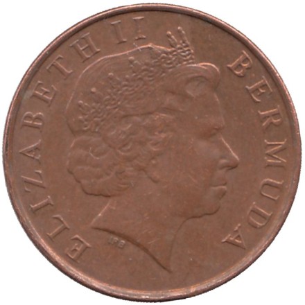 Монета 1 цент. 2008 год, Бермудские острова. Поросенок. Магнитная.