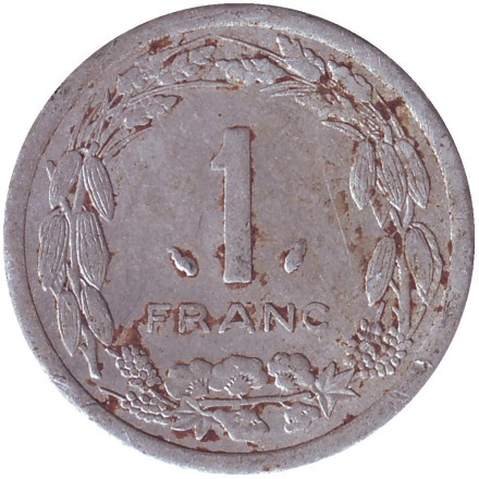 Монета 1 франк. 1976 год, Центральные Африканские Штаты. VF Африканские антилопы. Монета 1 франк. 1976 год, Центральные Африканские Штаты. VF Африканские антилопы.