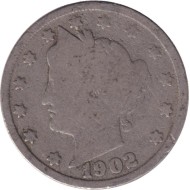 Монета 5 центов. 1902 год, США. Монета 5 центов. 1902 год, США.