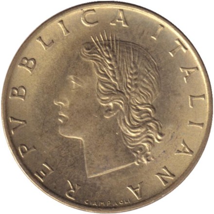 Монета 20 лир. 1986 год, Италия. Дубовая ветвь. Монета 20 лир. 1986 год, Италия. Дубовая ветвь.