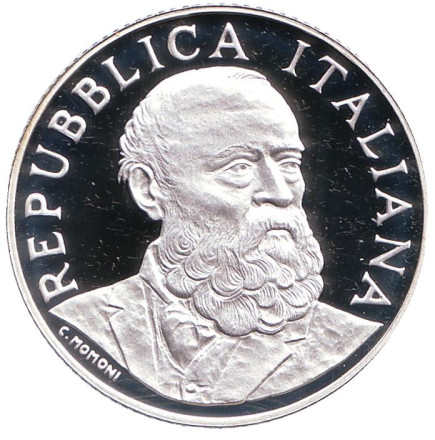 Монета 5 евро. 2008 год, Италия. 200 лет со дня рождения Антонио Меуччи.