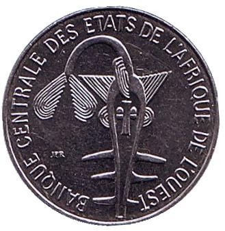 Монета 1 франк. 1981 год, Западные Африканские штаты. Монета 1 франк. 1981 год, Западные Африканские штаты.