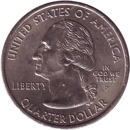 Монета 25 центов (Р). 2006 год, США. Небраска. Штат № 37. Монета 25 центов (Р). 2006 год, США. Небраска. Штат № 37.