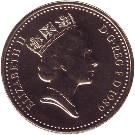 Монета 1 фунт. 1989 год, Великобритания. Чертополох. BU. Монета 1 фунт. 1989 год, Великобритания. Чертополох. BU.