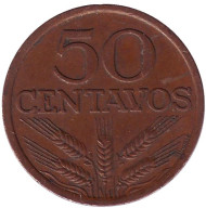 Монета 50 сентаво. 1976 год, Португалия. Монета 50 сентаво. 1976 год, Португалия.
