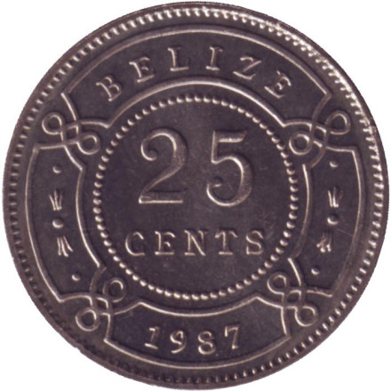 Монета 25 центов. 1987 год, Белиз. aUNC.
