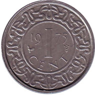 Монета 1 цент. 1975 год, Суринам. Монета 1 цент. 1975 год, Суринам.